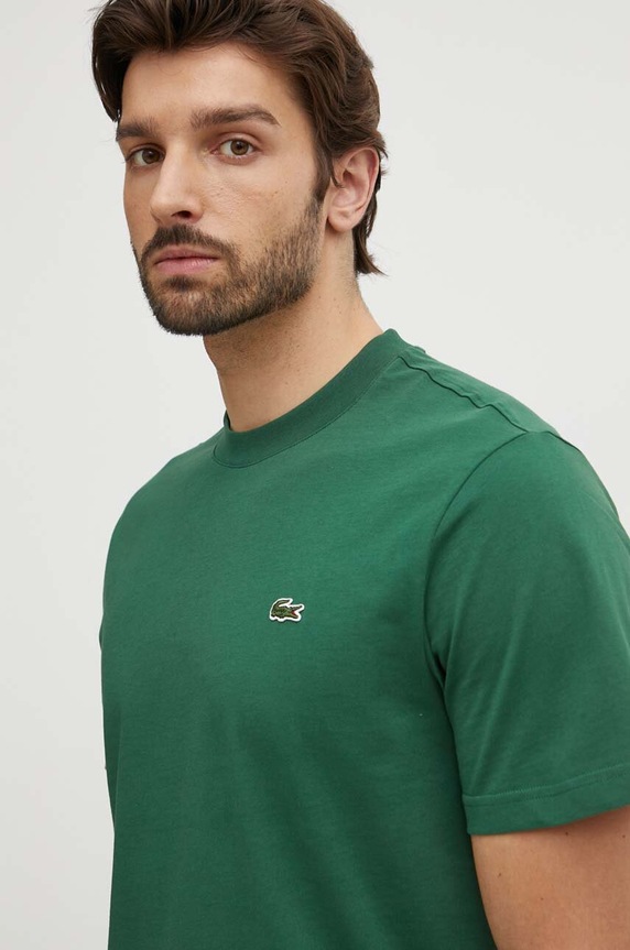 Lacoste T-shirt basic męski bawełniany zielony TH7318