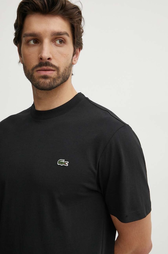 Lacoste T-shirt basic męski bawełniany czarny TH7318
