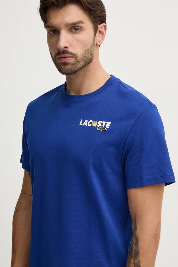 Bavlnené tričko Lacoste modrá TH7363