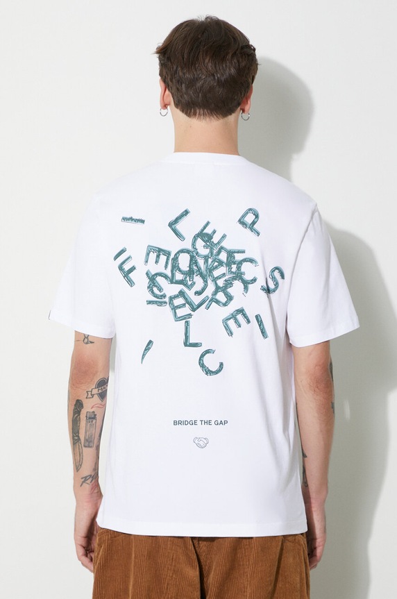 Bavlnené tričko Filling Pieces T-shirt Alphabet biela 74405001901