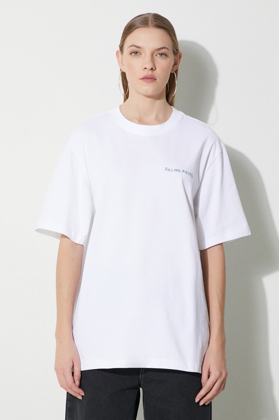 Bavlnené tričko Filling Pieces T-shirt Alphabet 74405001901 biela