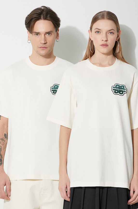 Filling Pieces t-shirt bawełniany T-shirt Gowtu regular beżowy 74433929936
