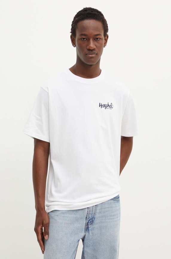 Herschel pamut póló pamut fehér 50319.06295