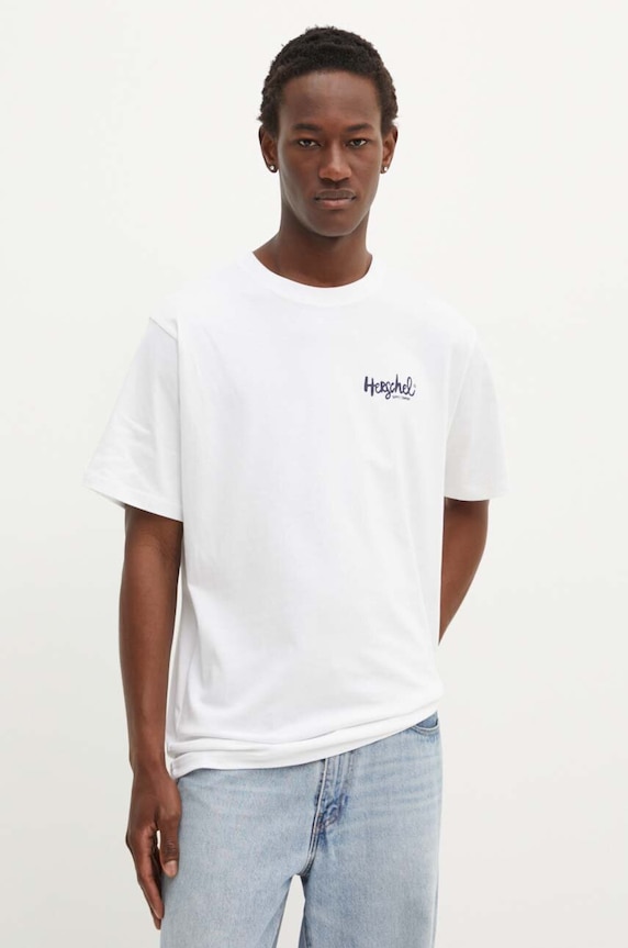 Herschel pamut póló pamut fehér 50319.06295