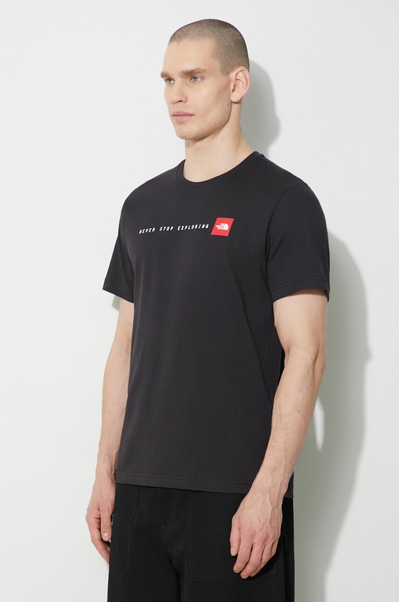The North Face cotton t-shirt M S/S Never Stop Exploring Tee black NF0A87NSJK31