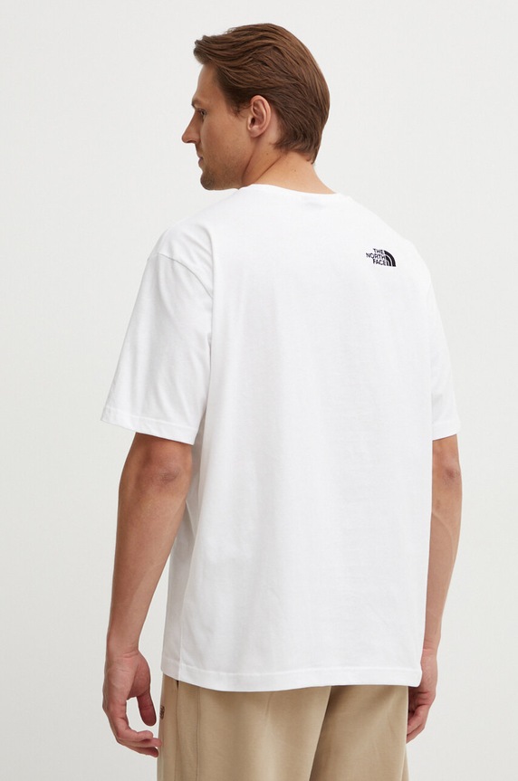 Oblečenie Bavlnené tričko The North Face M S/S Essential Oversize Tee NF0A87NRFN41 biela