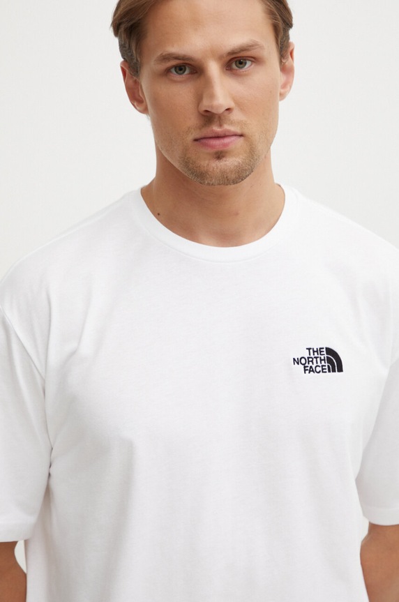 Bavlnené tričko The North Face M S/S Essential Oversize Tee biela NF0A87NRFN41