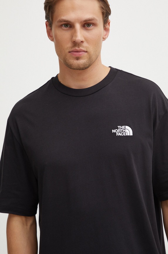 Bavlnené tričko The North Face M S/S Essential Oversize Tee čierna NF0A87NRJK31