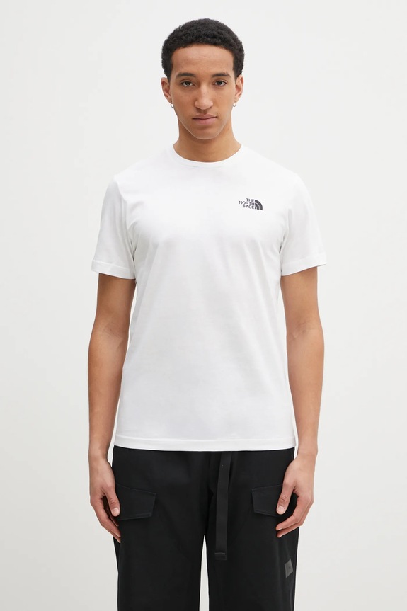 The North Face cotton t-shirt M S/S Redbox Celebration Tee Planet friendly white NF0A87NVFN41