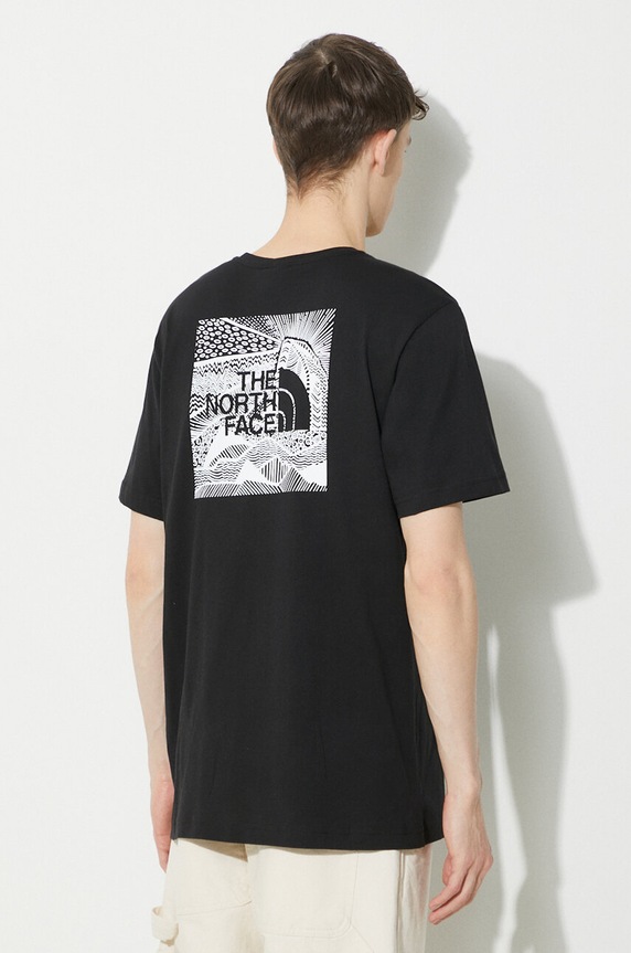 The North Face tricou din bumbac M S/S Redbox Celebration Tee negru NF0A87NVJK31