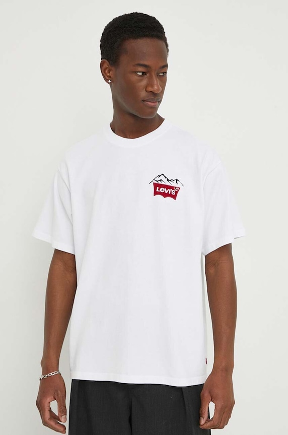 Ρούχα Βαμβακερό μπλουζάκι Levi's 0008C λευκό