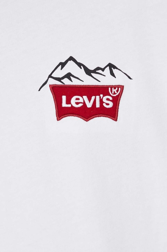 Βαμβακερό μπλουζάκι Levi's 0008C λευκό