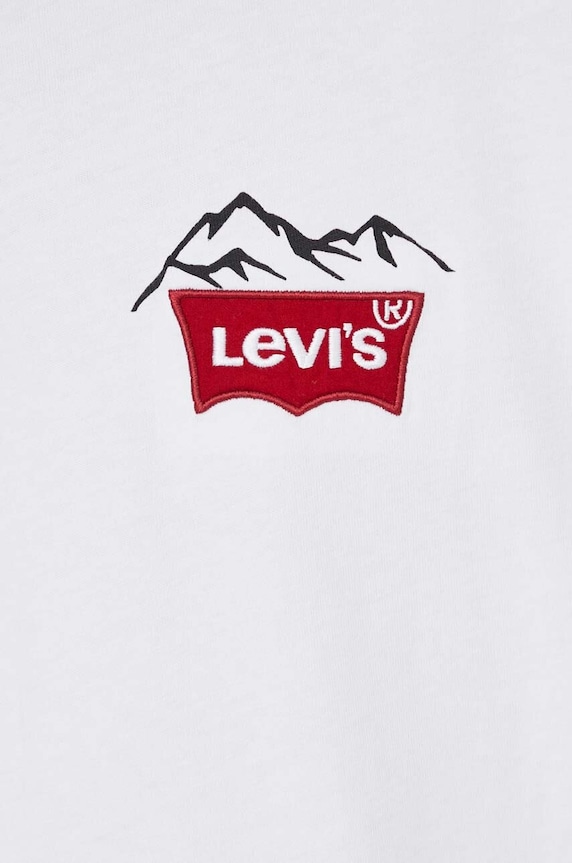 Βαμβακερό μπλουζάκι Levi's 0008C λευκό