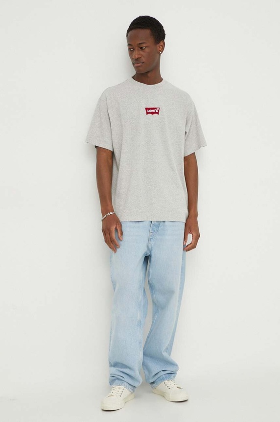 Pamučna majica Levi's 0008C siva AA00