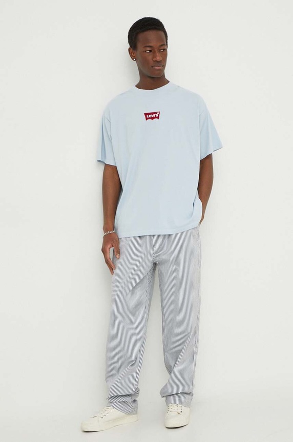 Bavlnené tričko Levi's 0008C modrá AA00