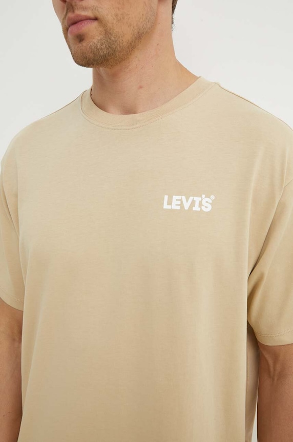 Levi's t-shirt bawełniany 0008C beżowy