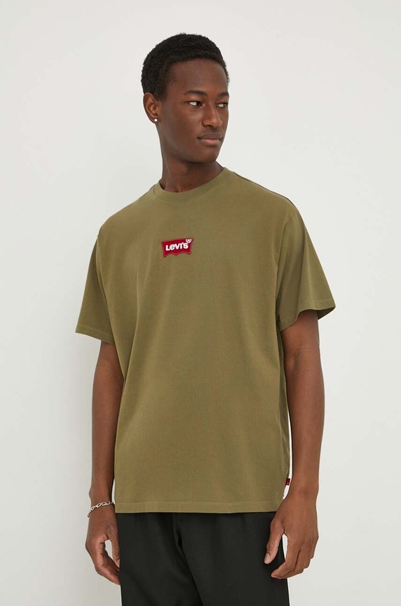 Levi's t-shirt bawełniany zielony 0008C