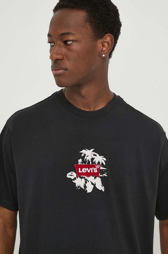Levi's t-shirt bawełniany czarny 0008C