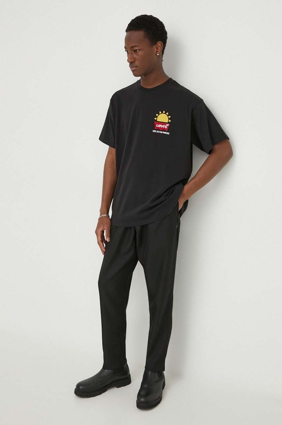Levi's t-shirt bawełniany 0008C czarny AA00