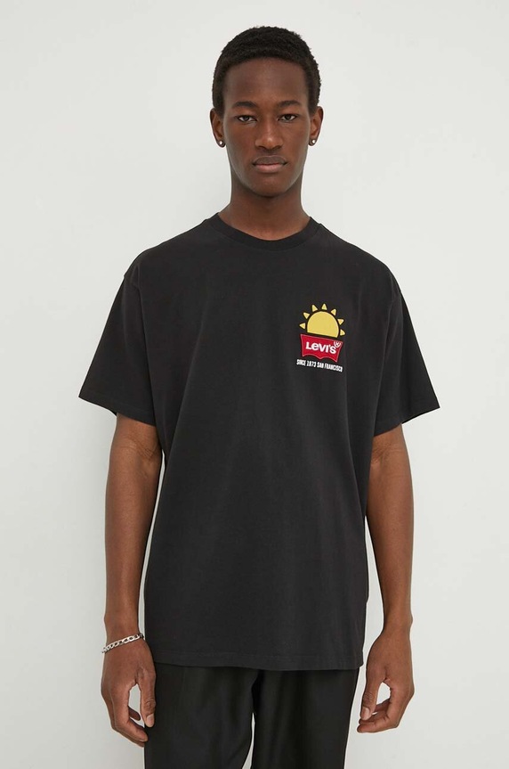 Levi's t-shirt bawełniany czarny 0008C
