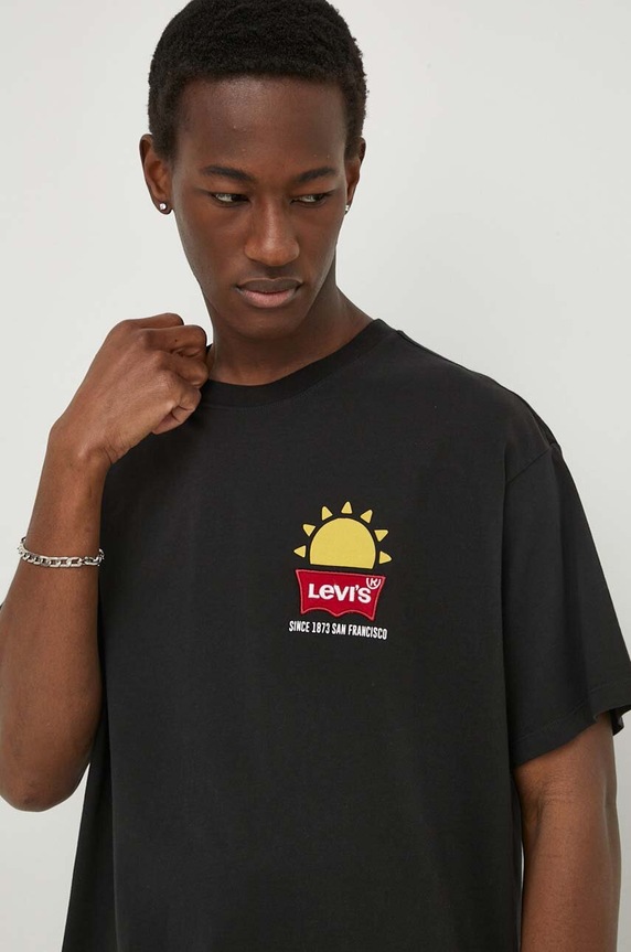 Levi's t-shirt bawełniany 0008C czarny