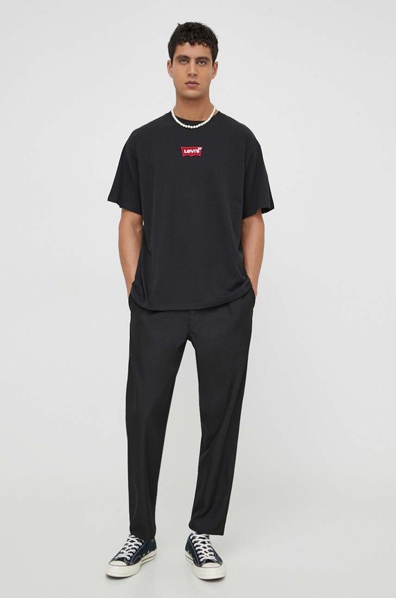 Bavlněné tričko Levi's 0008C černá AA00