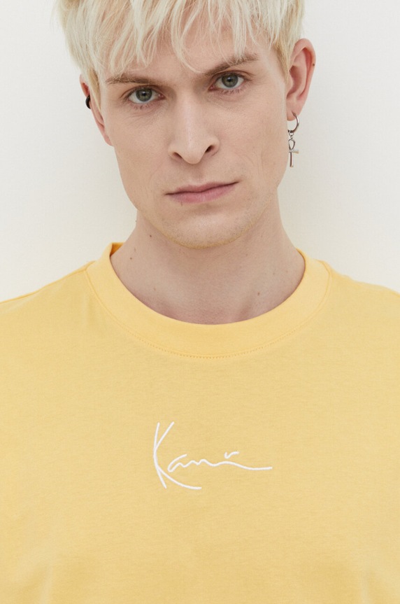 Karl Kani t-shirt bawełniany żółty 6069129