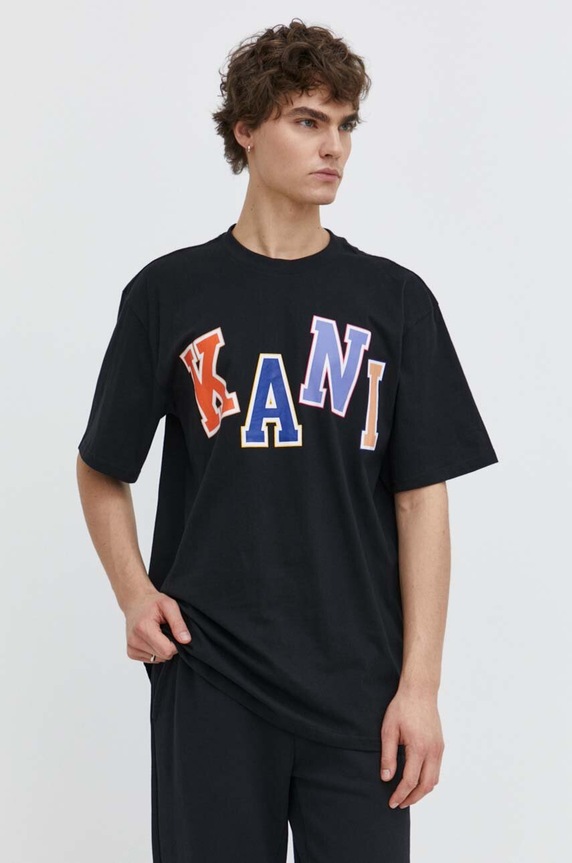 Karl Kani t-shirt bawełniany nadruk czarny 6069140