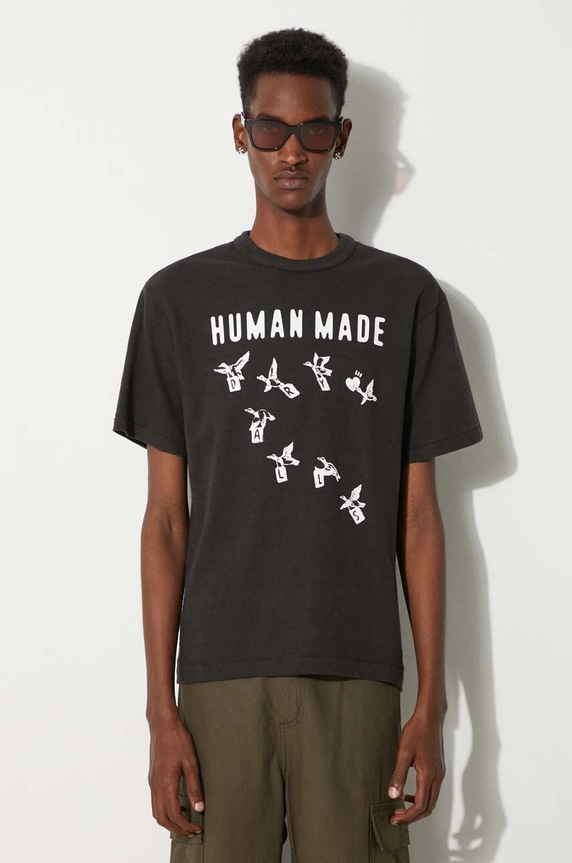 Human Made t-shirt in cotone Graphic regolare nero HM27TE017