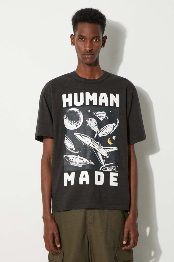 Human Made t-shirt in cotone Graphic regolare nero HM27TE014