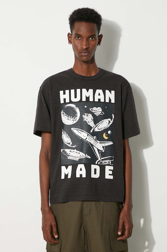 Human Made t-shirt in cotone Graphic regolare nero HM27TE014