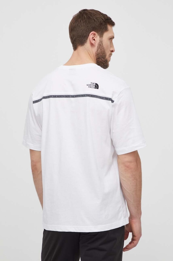The North Face tricou din bumbac NF0A87DDFN41 alb SS24
