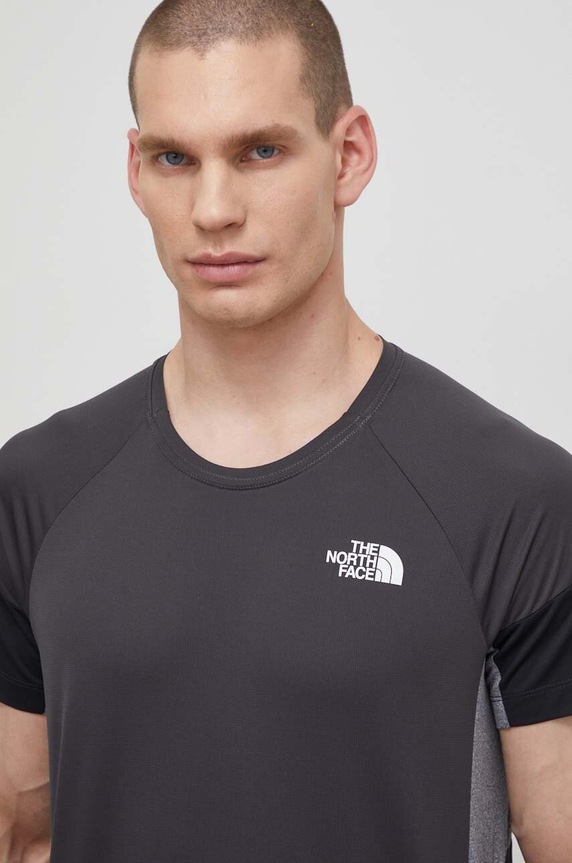 The North Face t-shirt sportowy Bolt wzorzyste szary NF0A825GMN81