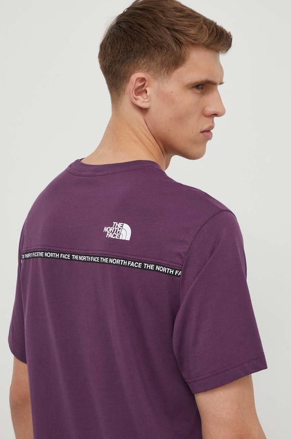 Βαμβακερό μπλουζάκι The North Face βαμβάκι μωβ NF0A87DDV6V1