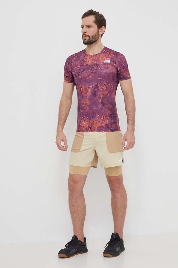 Sportska majica kratkih rukava The North Face Sunriser NF0A84KNSI41 ljubičasta SS24
