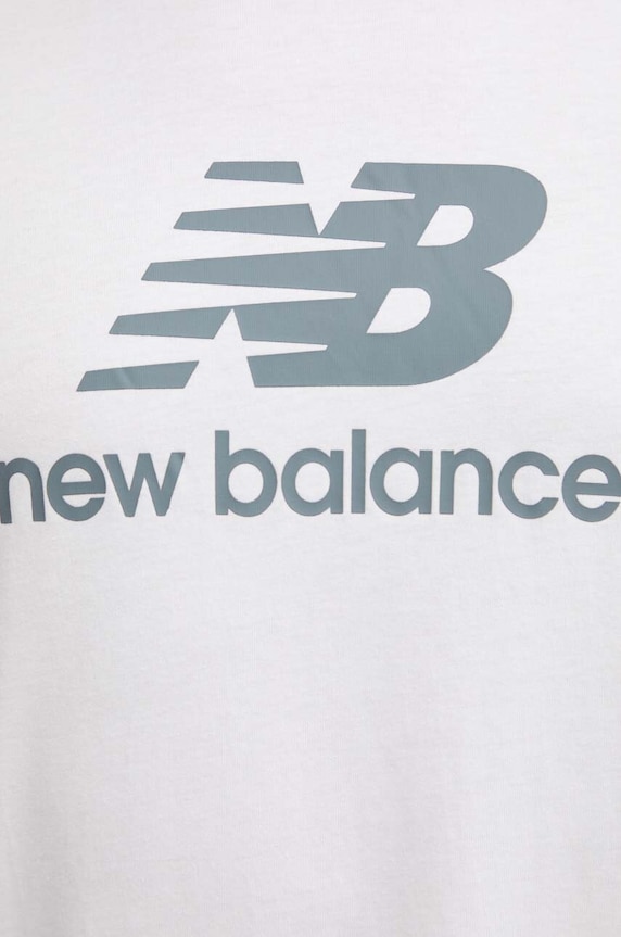 New Balance t-shirt bawełniany Essentials Cotton MT41502WT biały