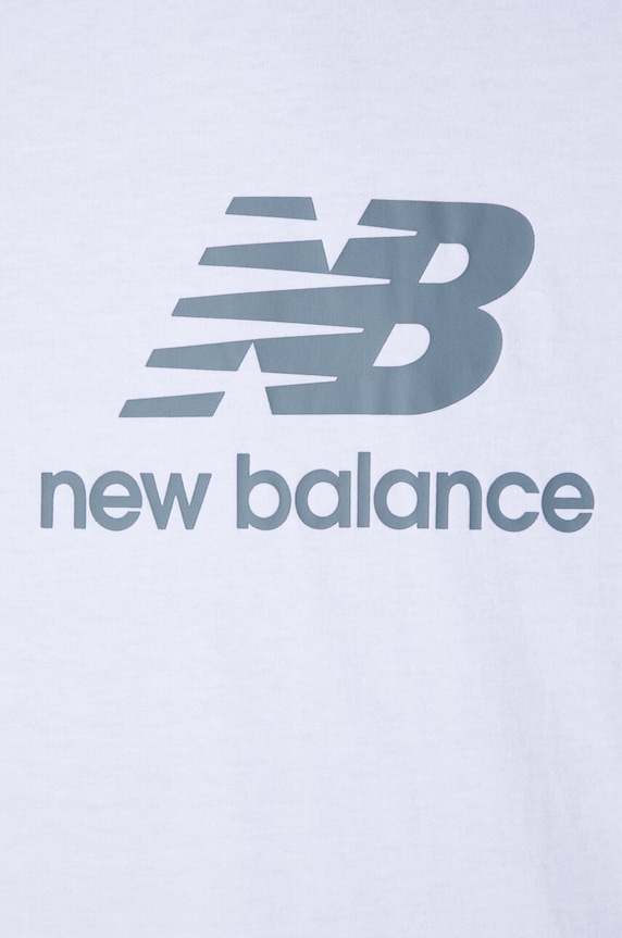 New Balance t-shirt bawełniany Essentials Cotton MT41502WT biały