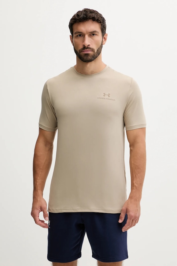 Under Armour t-shirt γυμναστικής ανδρικό Rush Energy με ελαστάν πράσινο 1383973