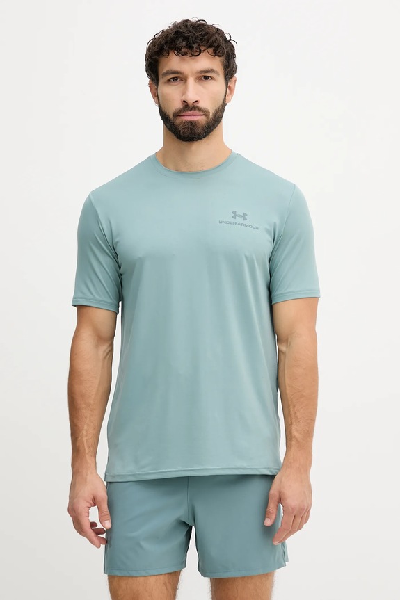 Under Armour t-shirt γυμναστικής ανδρικό Rush Energy τιρκουάζ 1383973