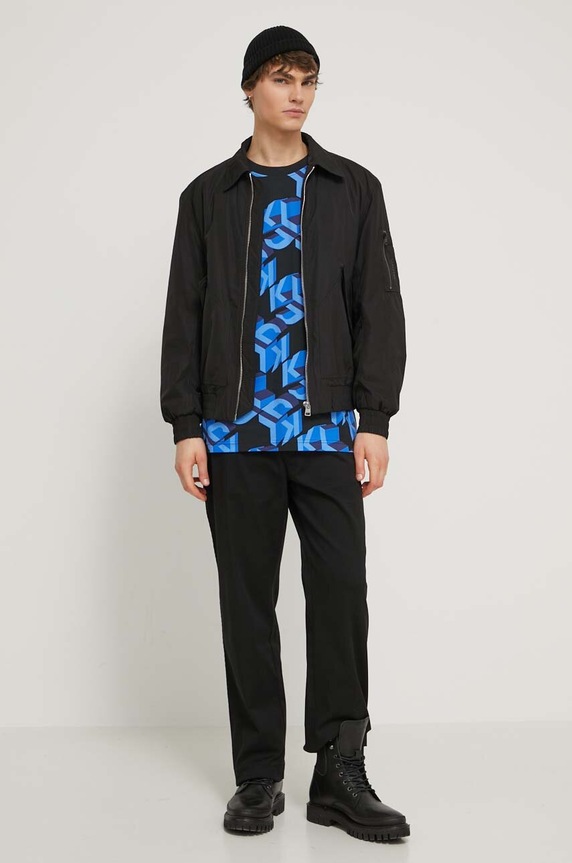 Karl Lagerfeld Jeans pamut póló 241D1701 kék SS24