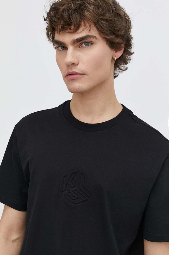 Karl Lagerfeld Jeans t-shirt bawełniany regular czarny 241D1705