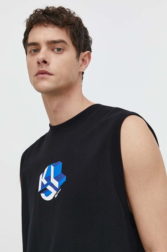 Bavlněné tričko Karl Lagerfeld Jeans černá 241D1706