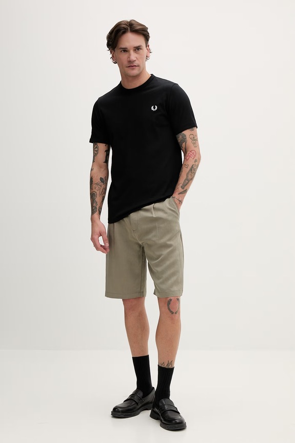 Fred Perry cotton t-shirt Ringer T-Shirt M3519.102 black SS26