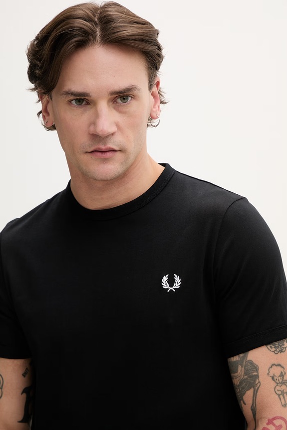 Fred Perry cotton t-shirt Ringer T-Shirt black M3519.102