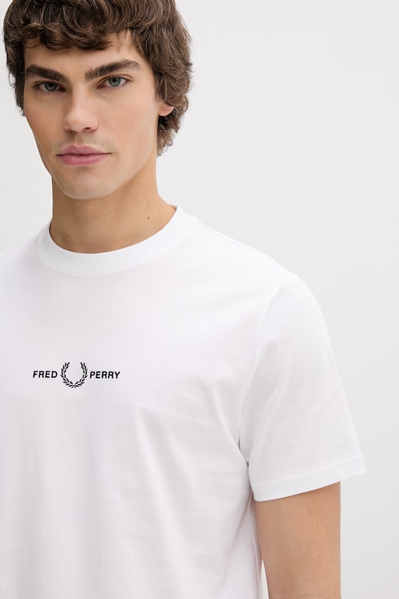 Bavlnené tričko Fred Perry biela M4580.100