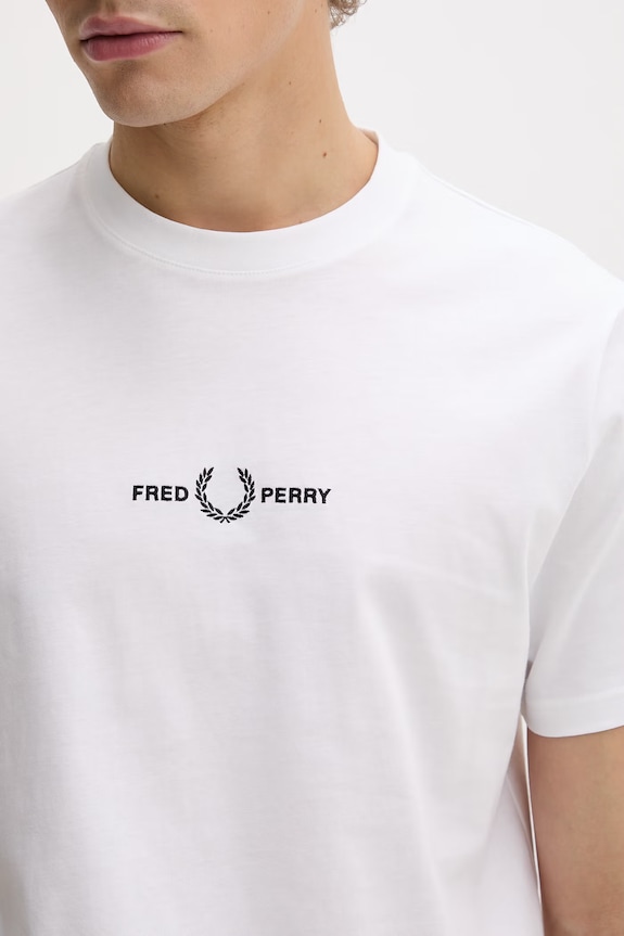 Bavlnené tričko Fred Perry M4580.100 biela