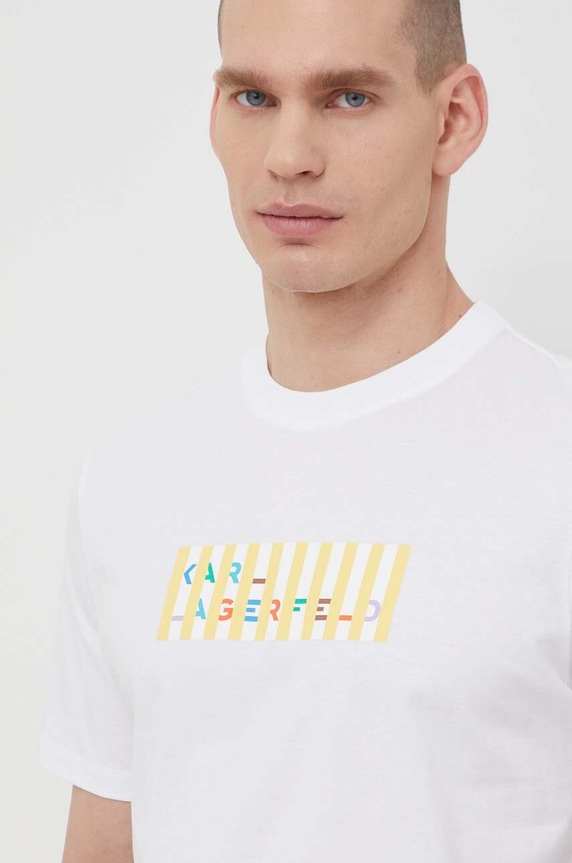 Îmbrăcăminte Karl Lagerfeld tricou din bumbac 241M2205 alb
