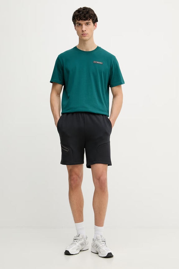 Under Armour T-shirt basic męski z bawełną HW ARMOUR LABEL 1382831 zielony SS26