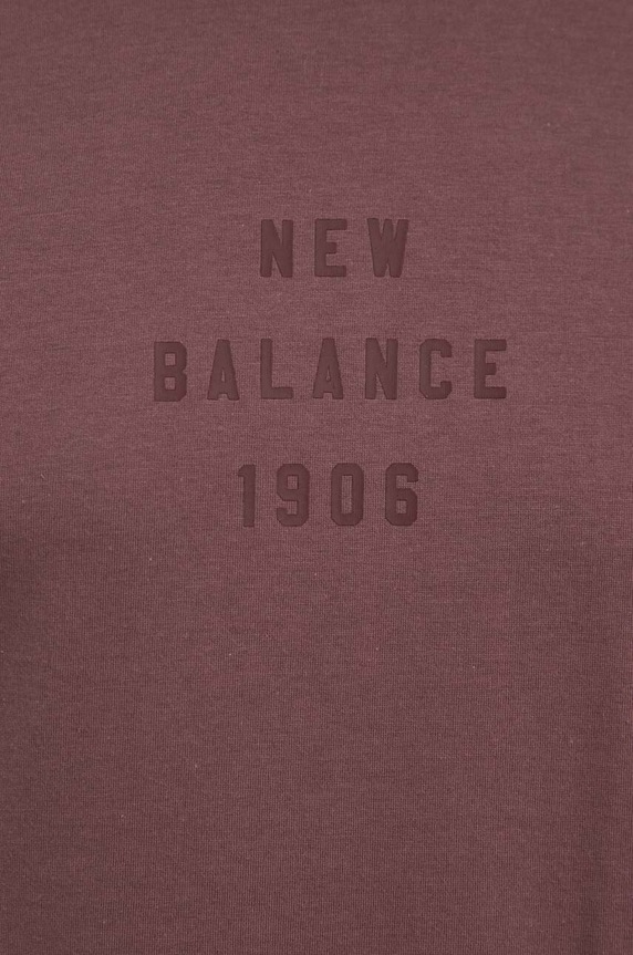 Βαμβακερό μπλουζάκι New Balance MT41519LIE μωβ