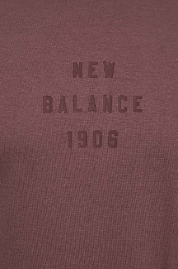 Βαμβακερό μπλουζάκι New Balance MT41519LIE μωβ